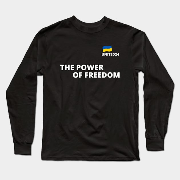 THE POWER OF FREEDOM UKRAINE Long Sleeve T-Shirt by Myartstor 